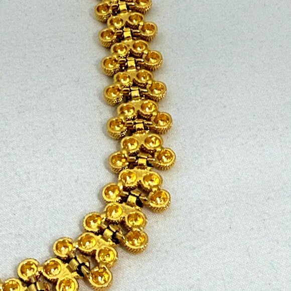 Vintage Bee Hive Cannetille Bright Gold Tone Necklace - Picture 9 of 10